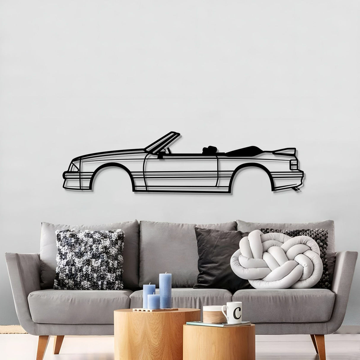 1993 Mustang GT Convertible Metal Car Wall Art - MT0245