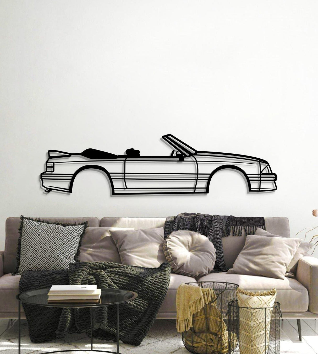 1993 Mustang GT Convertible Metal Car Wall Art - MT0245