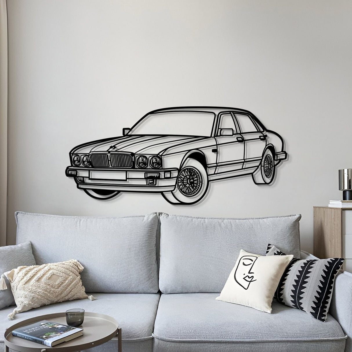 1993 XJ6 Vanden Plas Perspective Metal Car Wall Art - MT1277