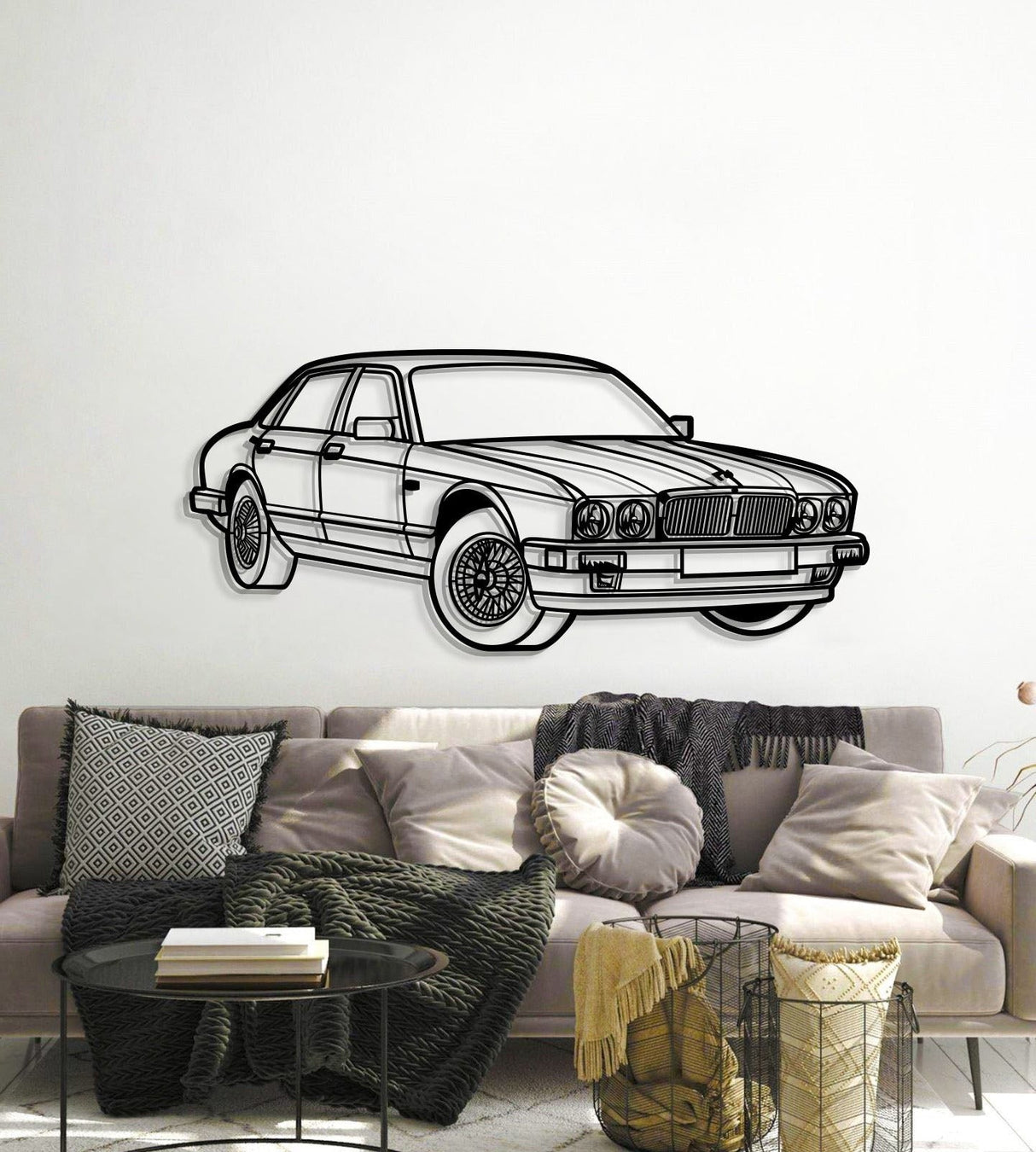 1993 XJ6 Vanden Plas Perspective Metal Car Wall Art - MT1277