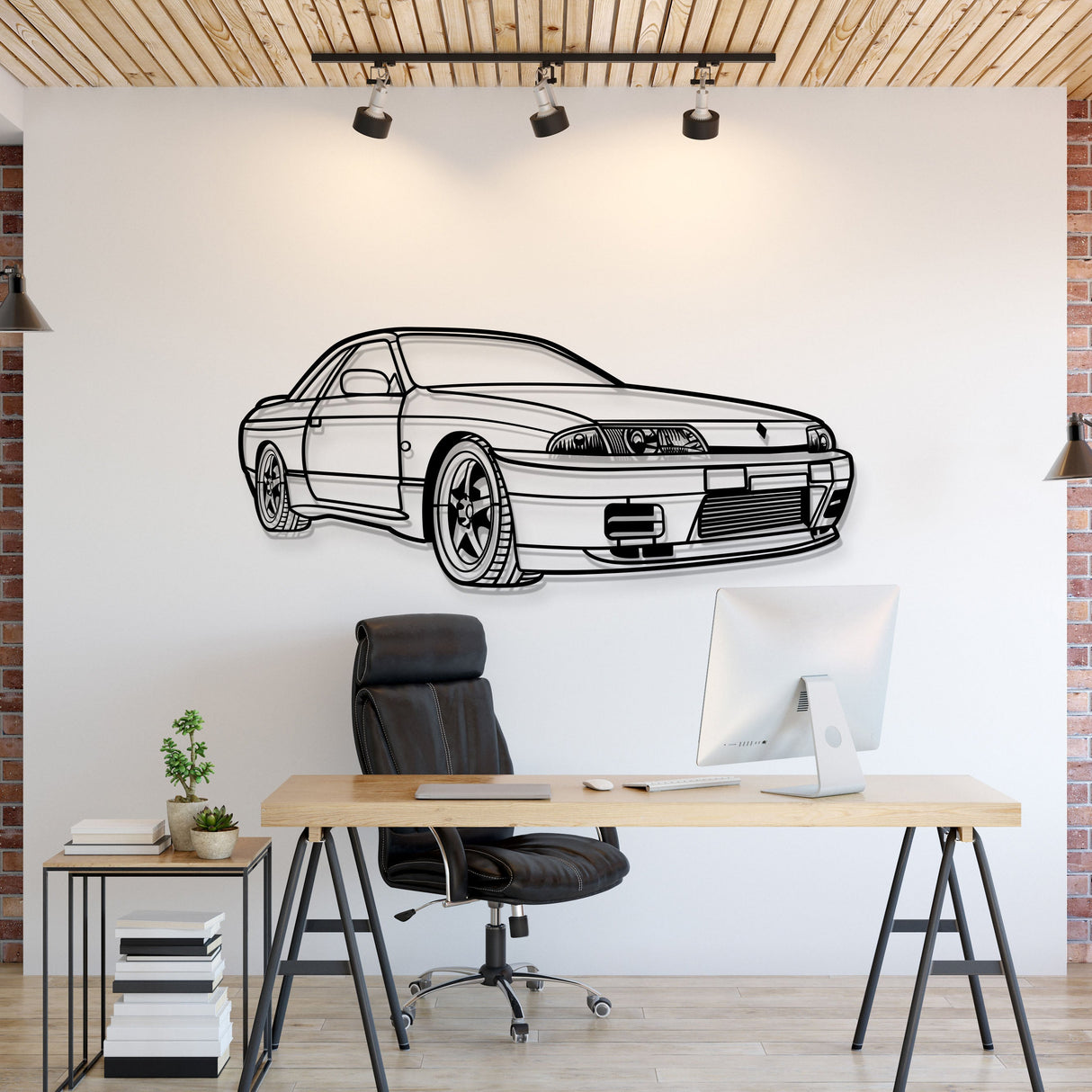 1993 Skyline  GTS-T R32 Perspective Metal Car Wall Art - MT1306