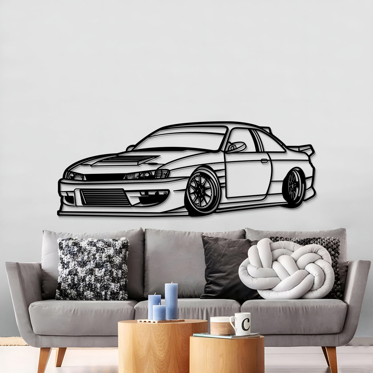 1994 Silvia S14 Drift Perspective Metal Car Wall Art - MT1180