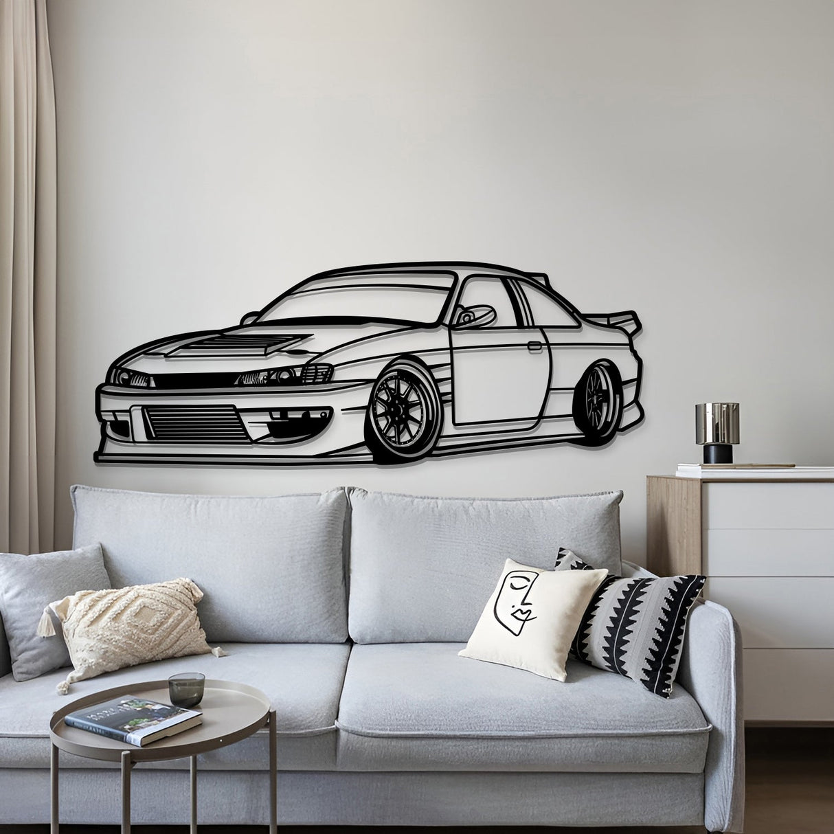 1994 Silvia S14 Drift Perspective Metal Car Wall Art - MT1180