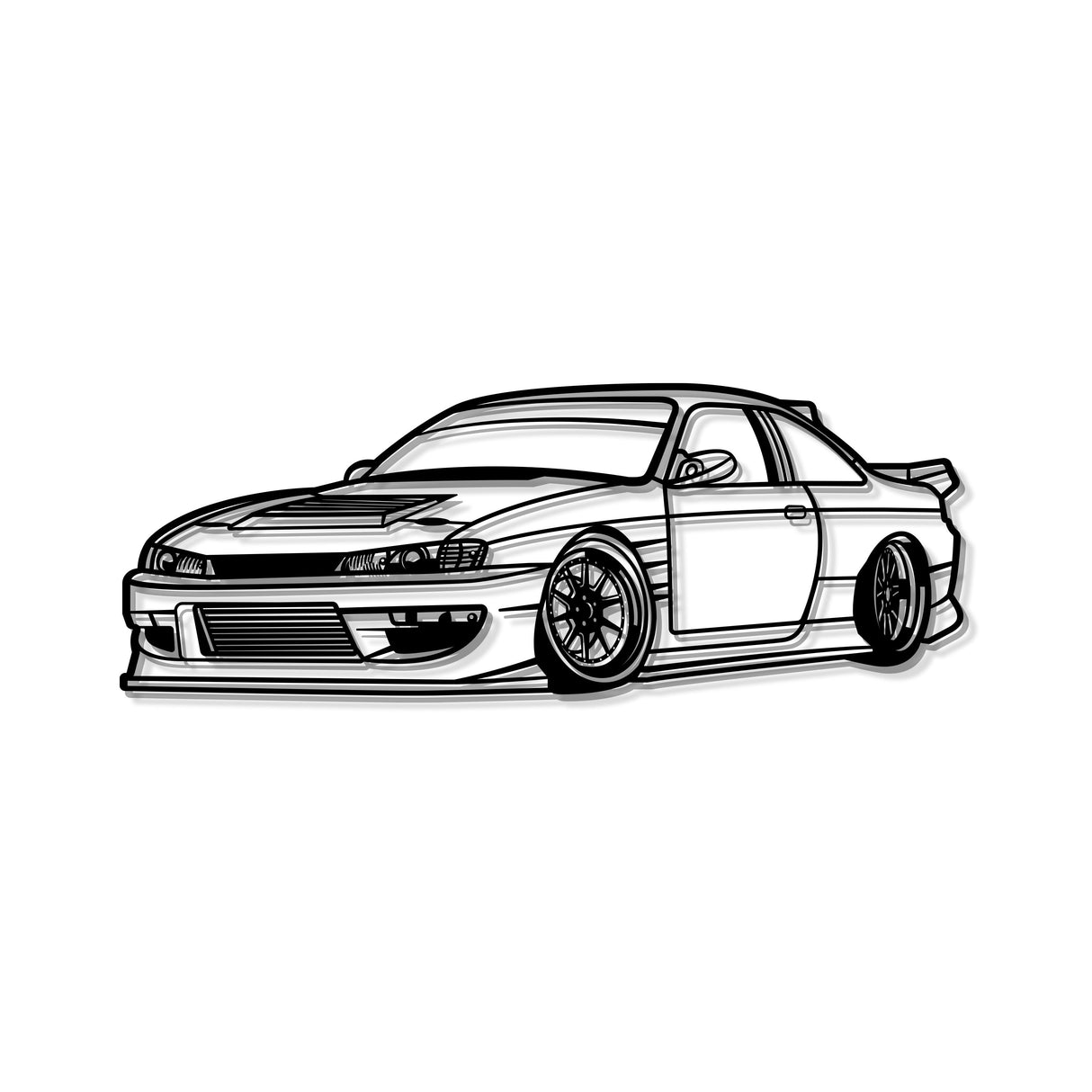 1994 Silvia S14 Drift Perspective Metal Car Wall Art - MT1180