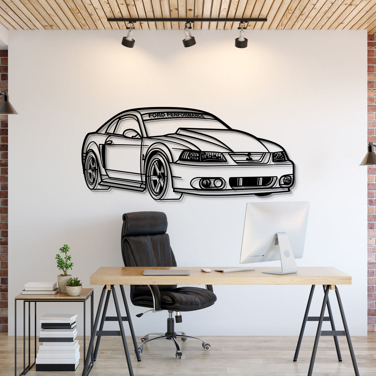 2002 Mustang GT Perspective Metal Car Wall Art - MT1156