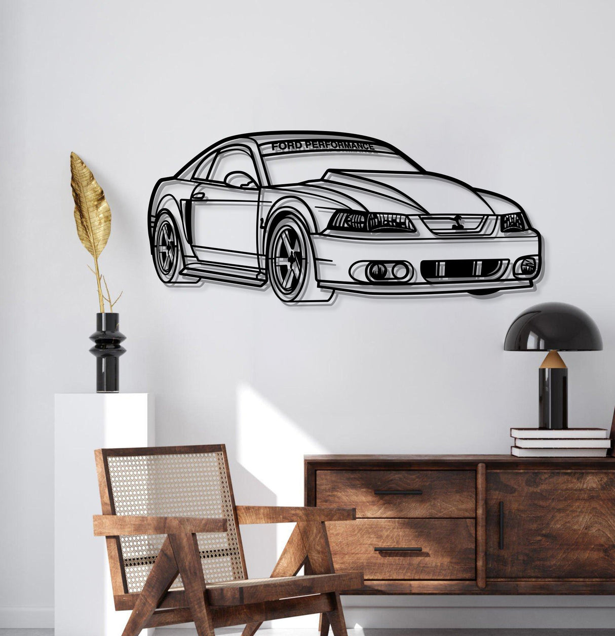 2002 Mustang GT Perspective Metal Car Wall Art - MT1156