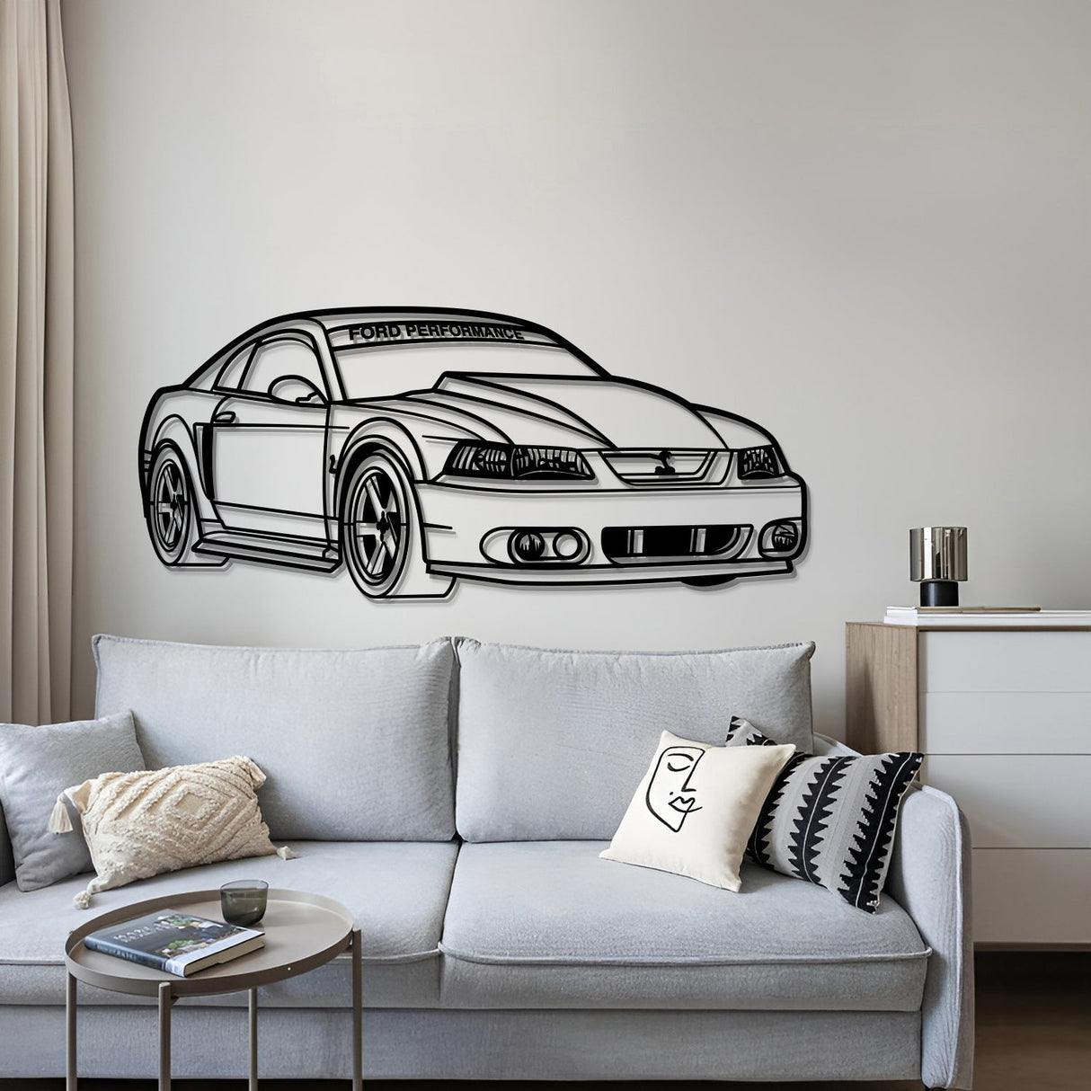 2002 Mustang GT Perspective Metal Car Wall Art - MT1156