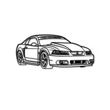 2002 Mustang GT Perspective Metal Car Wall Art - MT1156