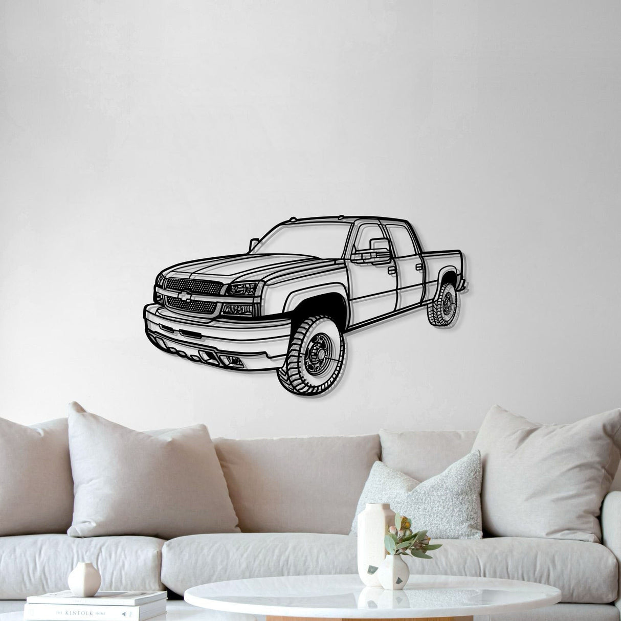 2003 Silverado 2500 Perspective Metal Car Wall Art - MT1256