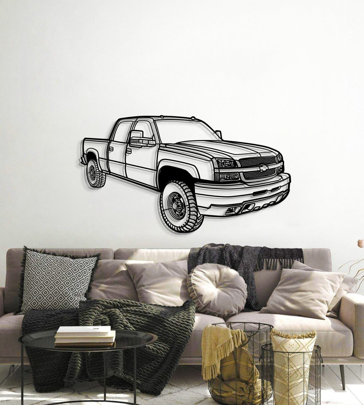 2003 Silverado 2500 Perspective Metal Car Wall Art - MT1256