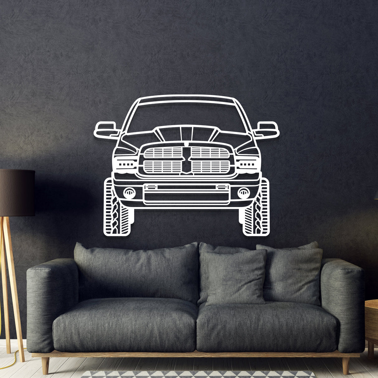 2003 RAM 2500 Front View Metal Car Wall Art - MT1339