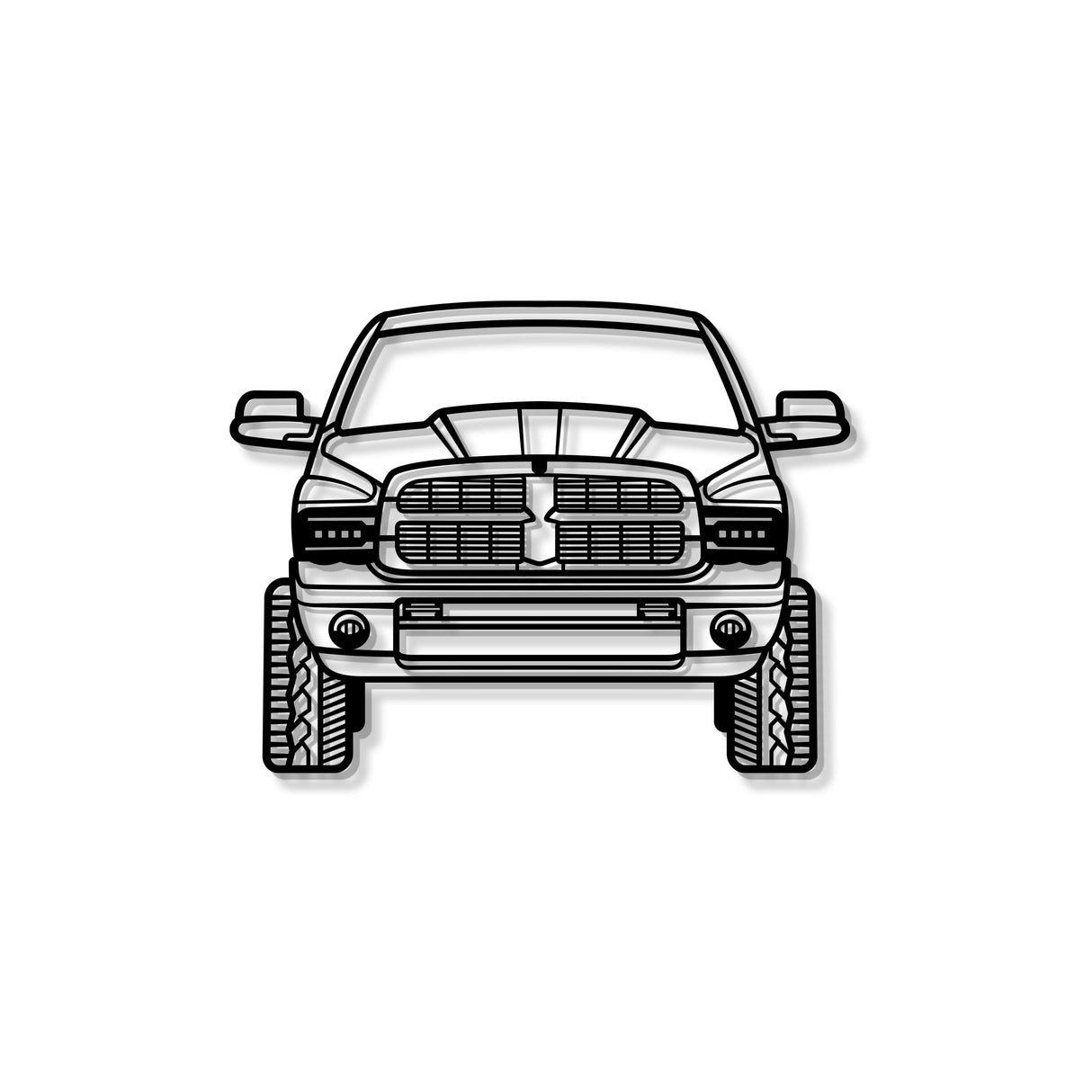 2003 RAM 2500 Front View Metal Car Wall Art - MT1339