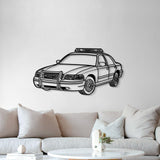 2003 Crown Victoria Copcar Perspective Metal Car Wall Art - MT1266