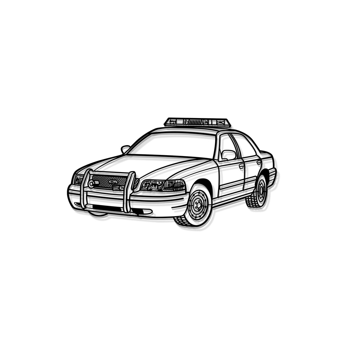 2003 Crown Victoria Copcar Perspective Metal Car Wall Art - MT1266