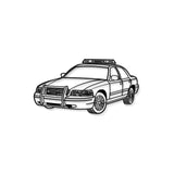 2003 Crown Victoria Copcar Perspective Metal Car Wall Art - MT1266