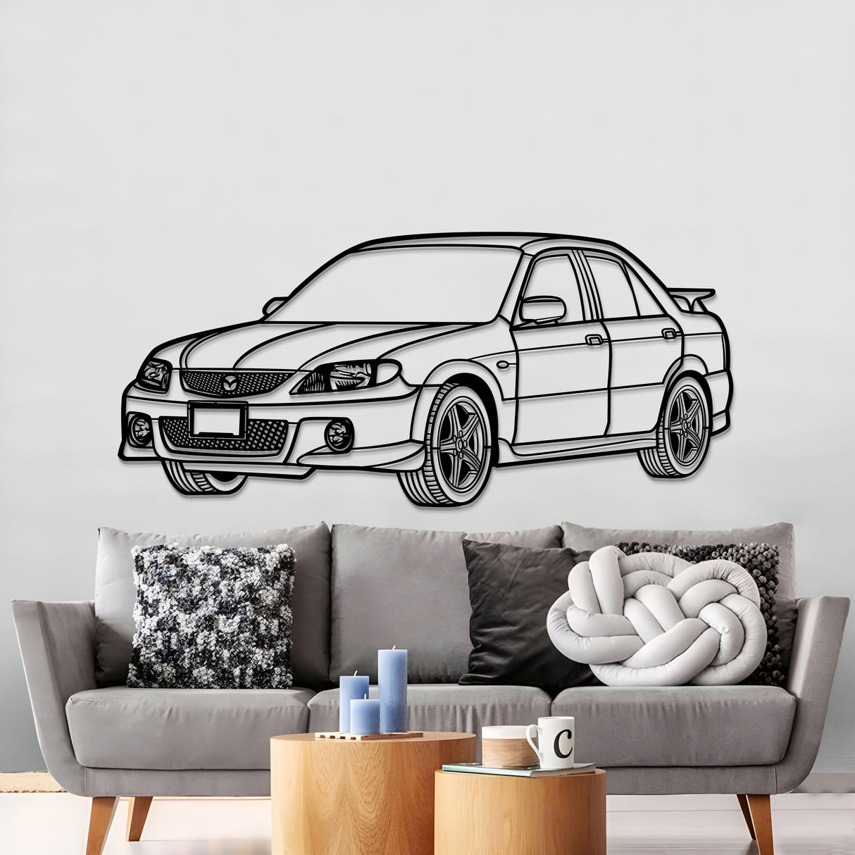 2003 Protege Perspective Metal Car Wall Art - MT1309