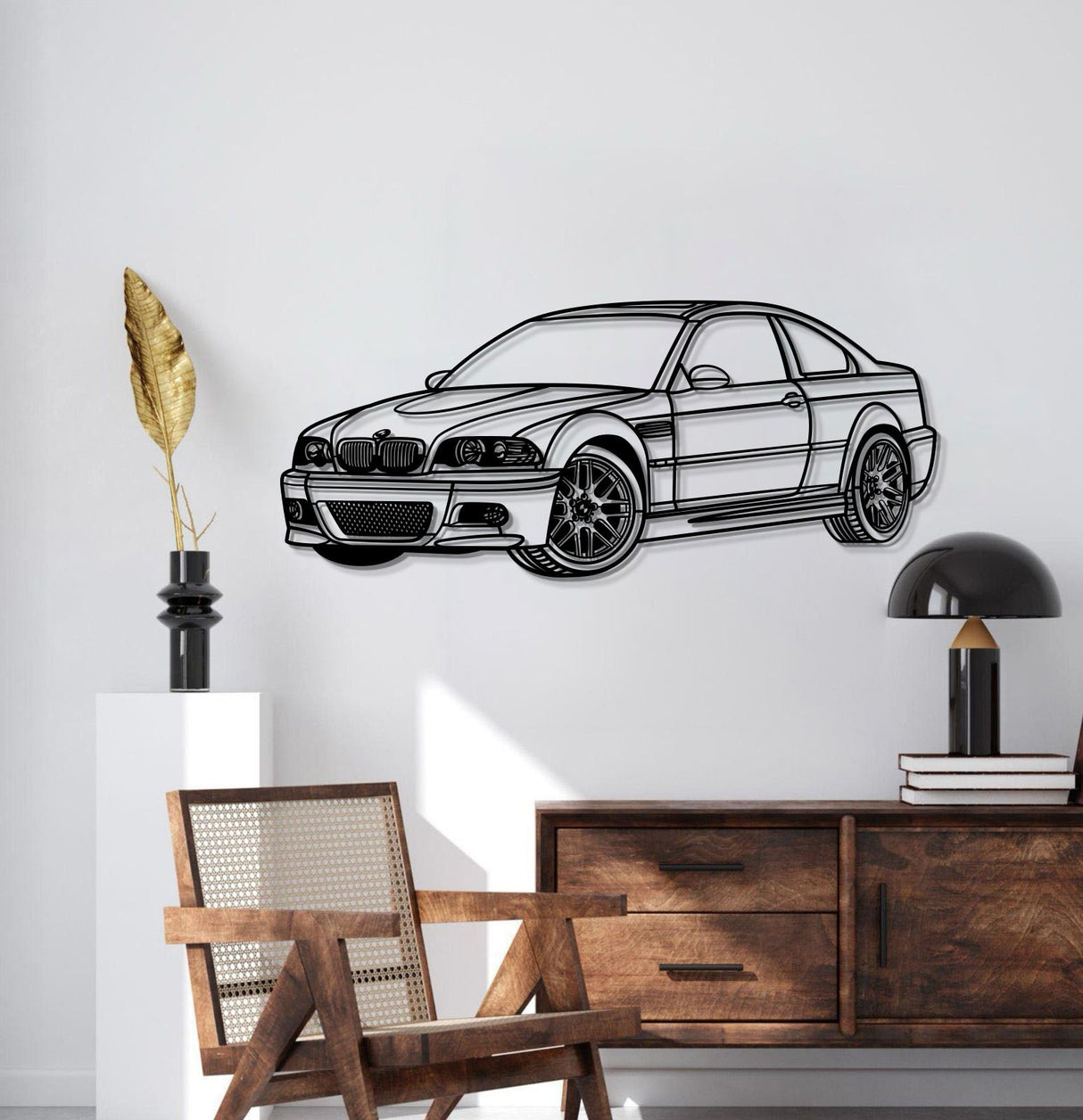 E46 Perspective Metal Car Wall Art - MT0432