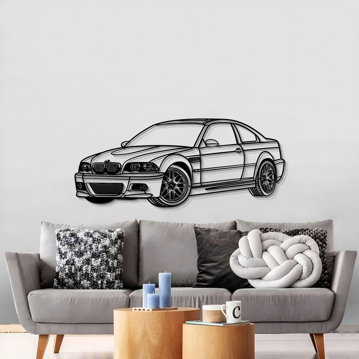 E46 Perspective Metal Car Wall Art - MT0432