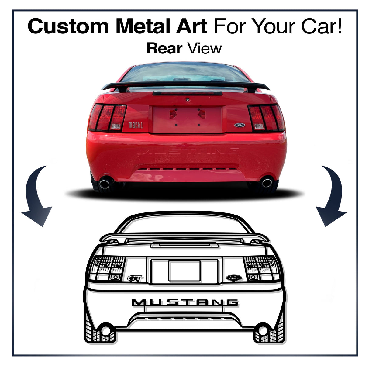 Your Personalized Car Rear View Metal Wall Art - MT1381