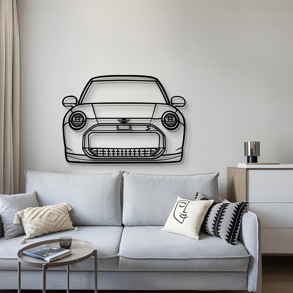 2004 Cooper EV Front View Metal Car Wall Art - MT1362