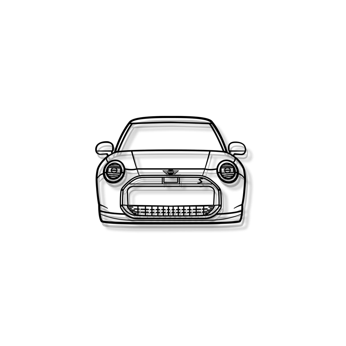 2004 Cooper EV Front View Metal Car Wall Art - MT1362