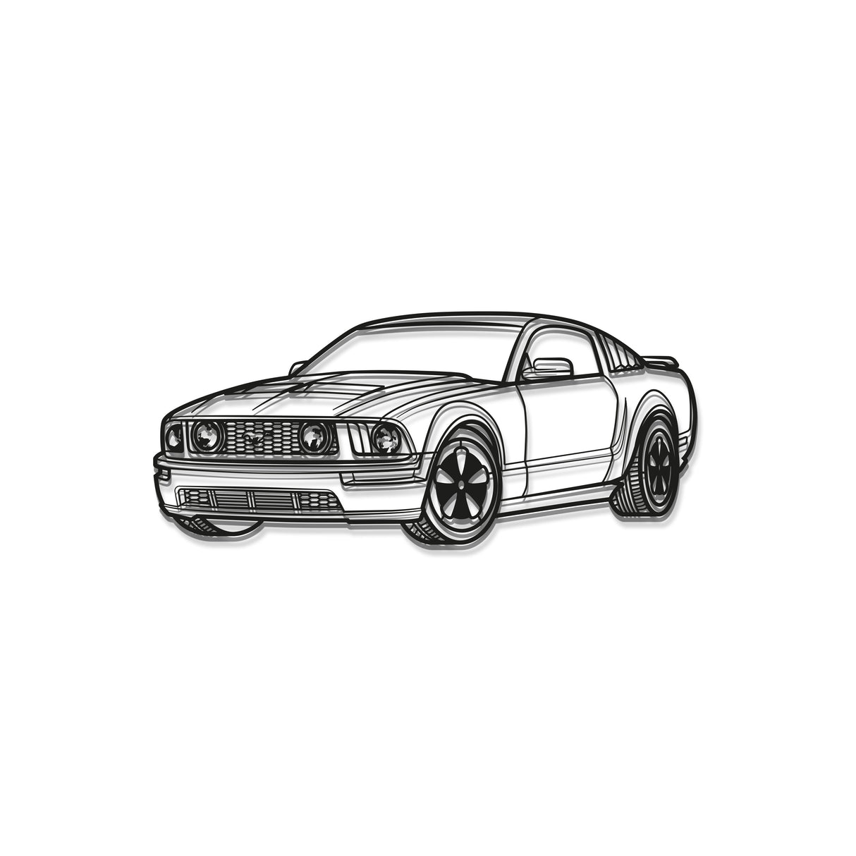 2005 Mustang Perspective Metal Car Wall Art - MT0442