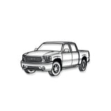 2005 Sierra Denali 1500 Crew Cab Perspective Metal Car Wall Art - MT1202