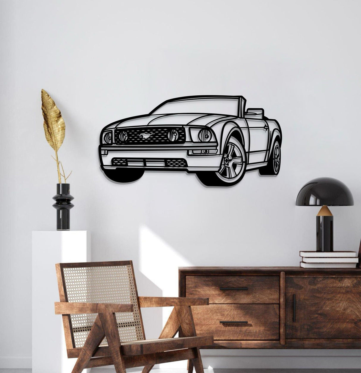 2006 Mustang GT Convertible Perspective Metal Car Wall Art - MT1158