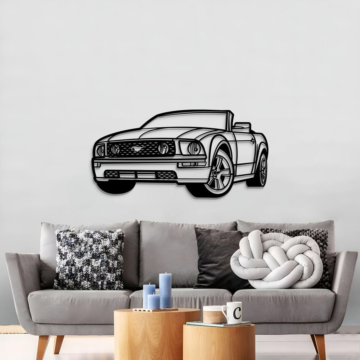 2006 Mustang GT Convertible Perspective Metal Car Wall Art - MT1158