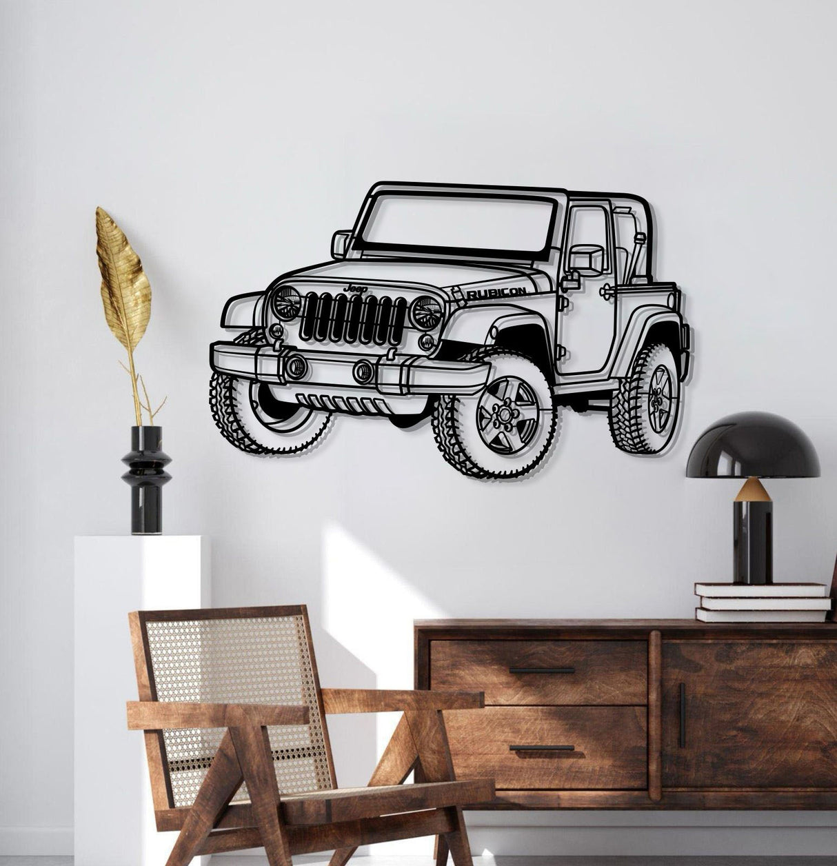 2007 Wrangler Rubicon Perspective Metal Car Wall Art - MT1278