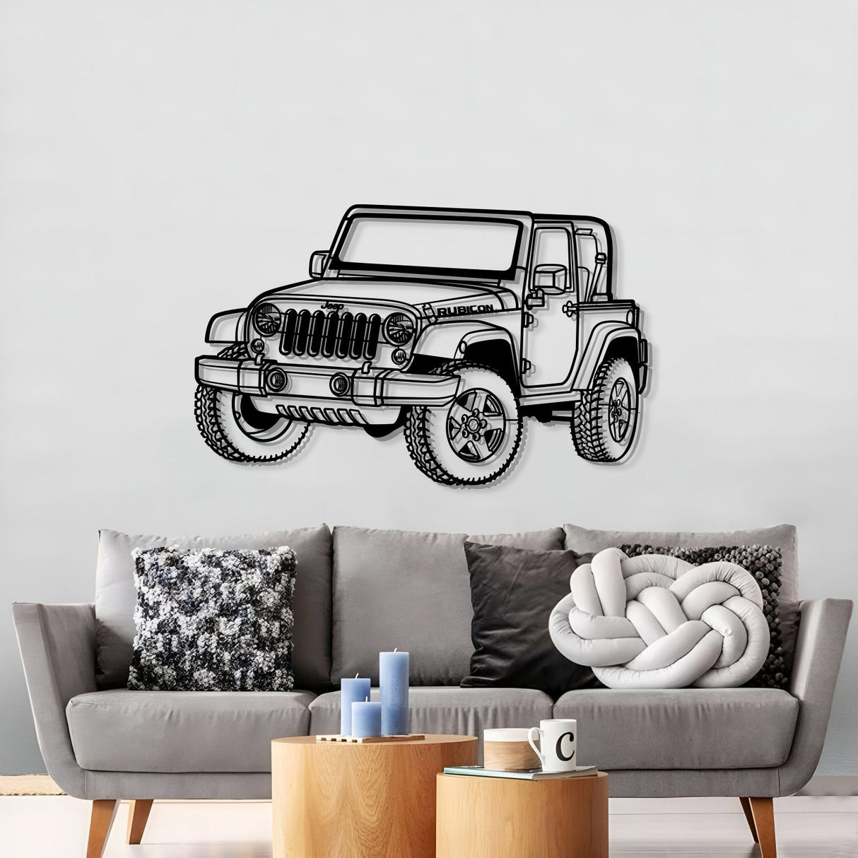 2007 Wrangler Rubicon Perspective Metal Car Wall Art - MT1278