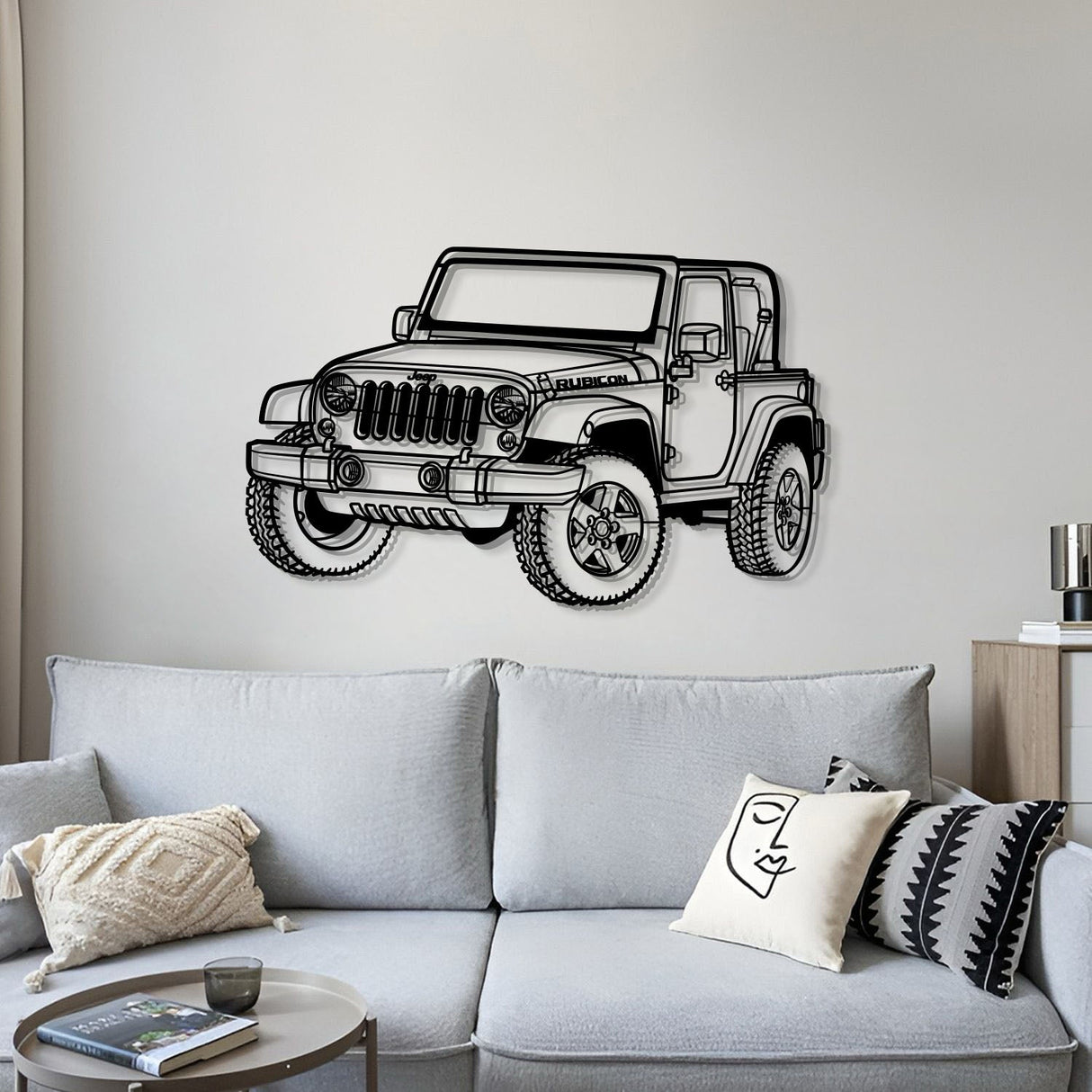 2007 Wrangler Rubicon Perspective Metal Car Wall Art - MT1278