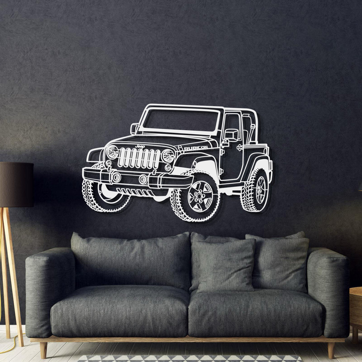 2007 Wrangler Rubicon Perspective Metal Car Wall Art - MT1278