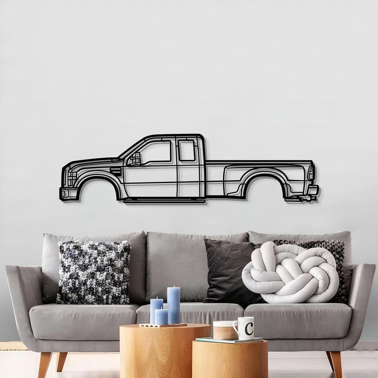 2008 F-350 Super Duty 2nd Gen Metal Car Wall Art - MT0367