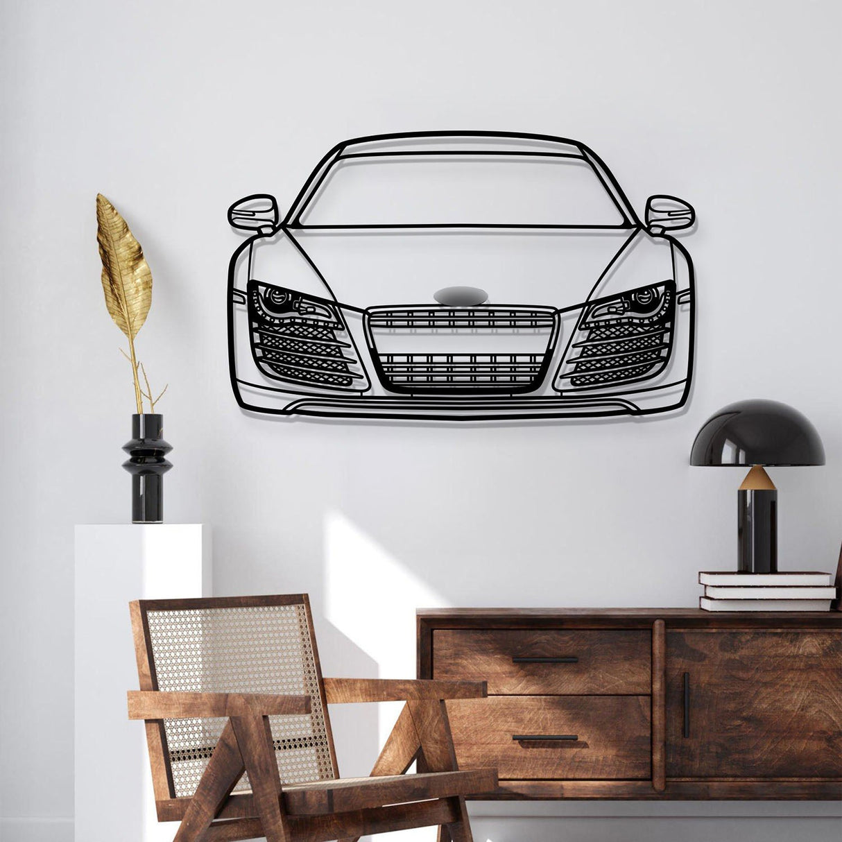 2009 R8 Front View Metal Car Wall Art - MT1321