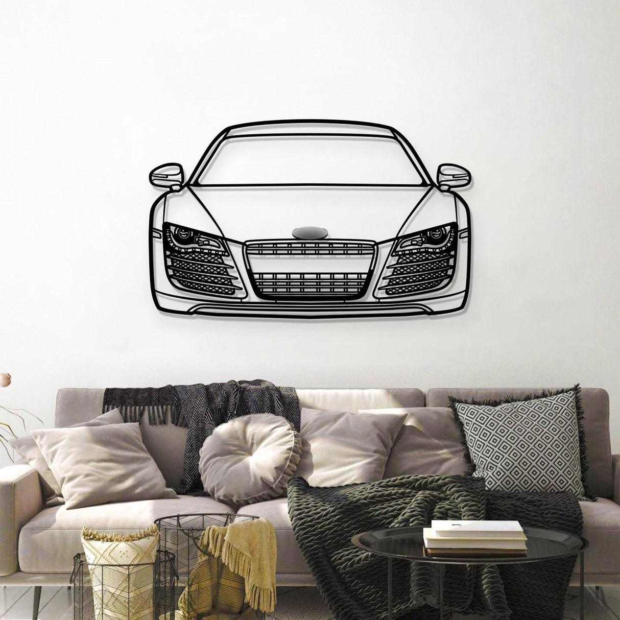 2009 R8 Front View Metal Car Wall Art - MT1321