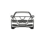 2009 E90 Front View Metal Car Wall Art - MT0386