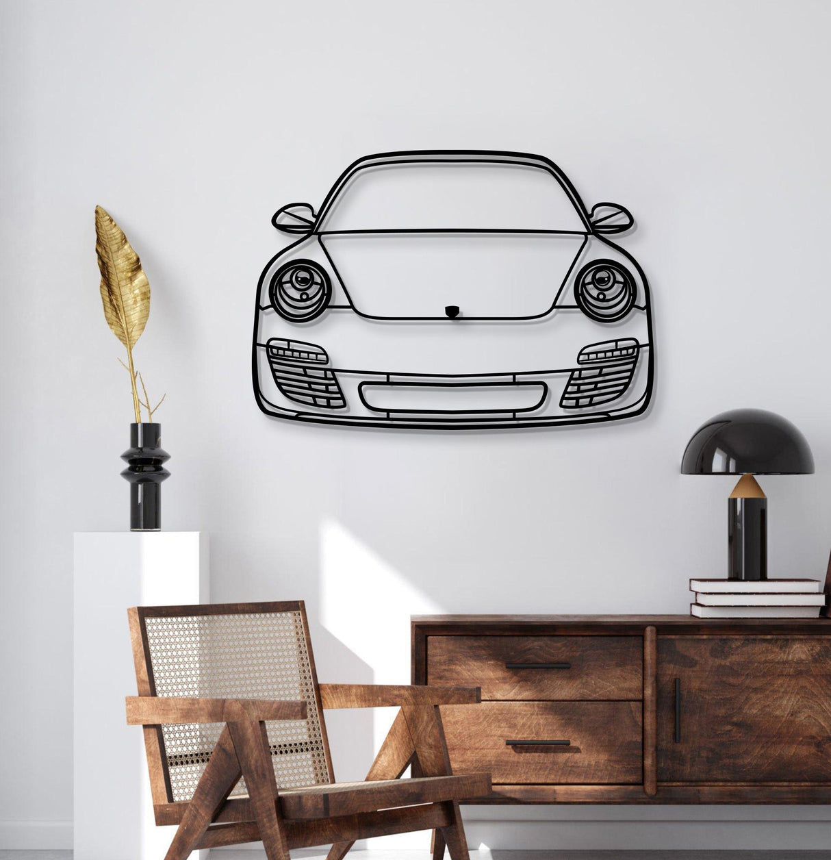 2009 911 Front View Metal Car Wall Art - MT1368