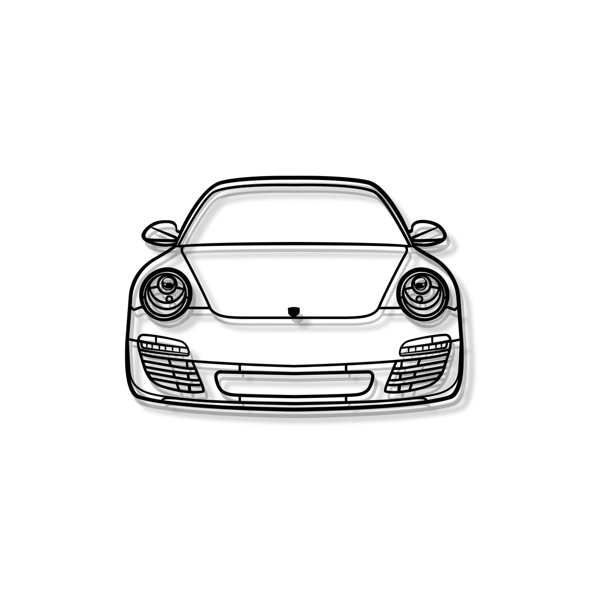 2009 911 Front View Metal Car Wall Art - MT1368