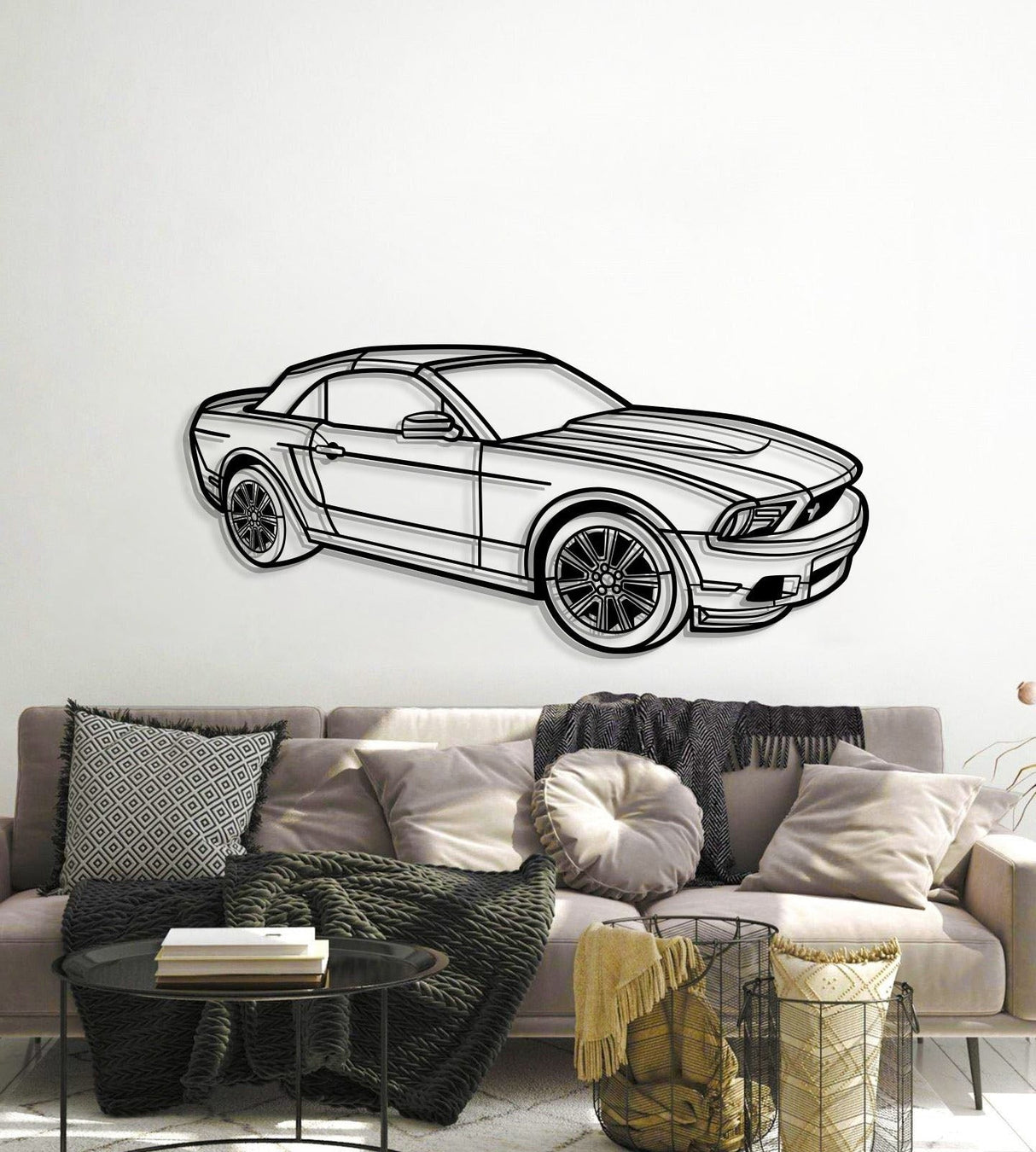 2011 Mustang Convertible Perspective Metal Car Wall Art - MT1267