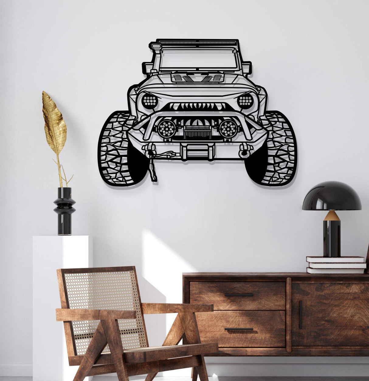 2012 Wrangler Custom Front View Metal Car Wall Art - MT1354