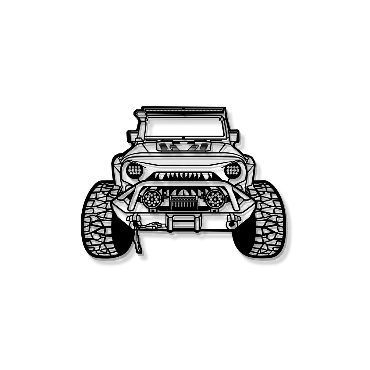 2012 Wrangler Custom Front View Metal Car Wall Art - MT1354