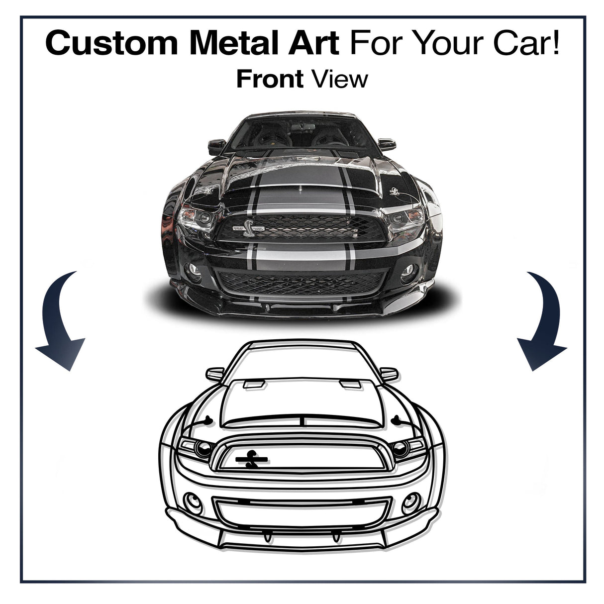 Your Personalized Car Front View Metal Wall Art - MT1380