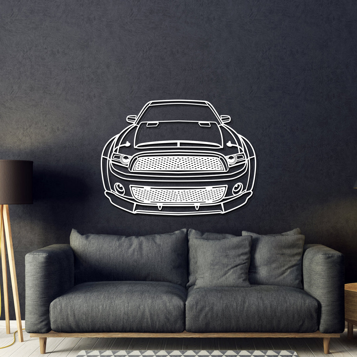 2013 Mustang Shelby Super Snake Front View Metal Car Wall Art - MT1347