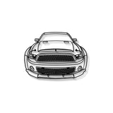 2013 Mustang Shelby Super Snake Front View Metal Car Wall Art - MT1347