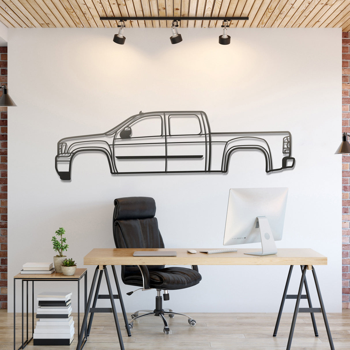 2013 Sierra 1500 3rd Gen Metal Car Wall Art - MT0489