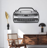 2014 Camaro Front View Metal Car Wall Art - MT1334