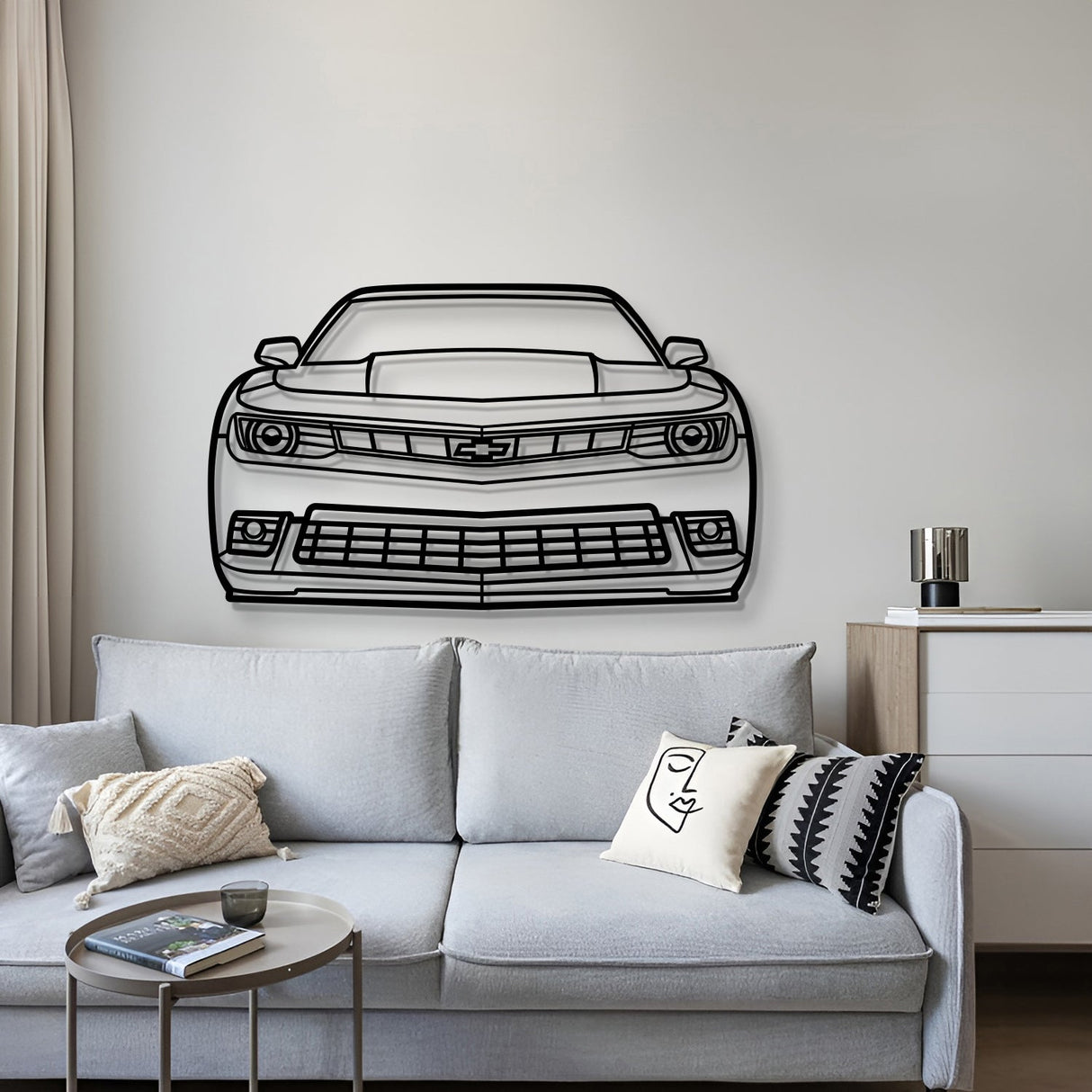 2014 Camaro Front View Metal Car Wall Art - MT1334