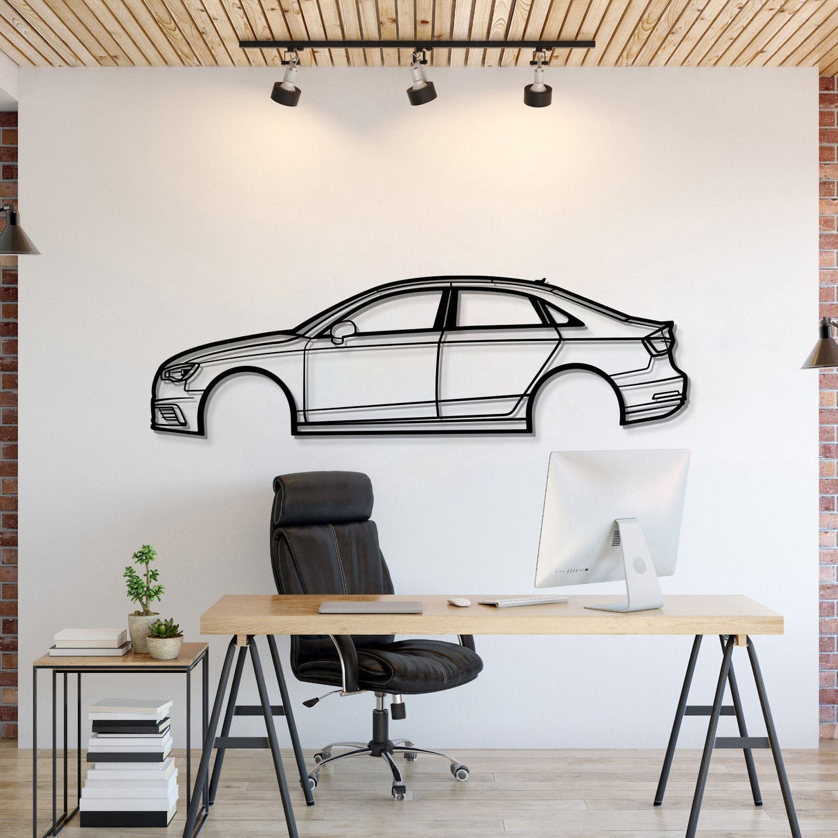 2015 A3 Sedan Metal Car Wall Art - MT0521