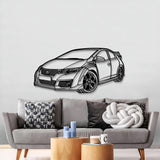 2015 Civic Type-R FK2 Perspective Metal Car Wall Art - MT1164